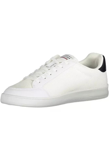 White Polyester Men Sneaker - The Luxe Alliance