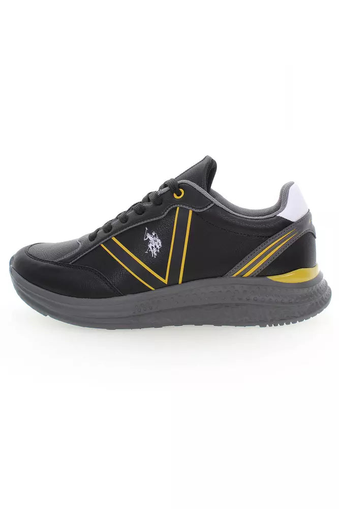 Black Polyester Men Sneaker