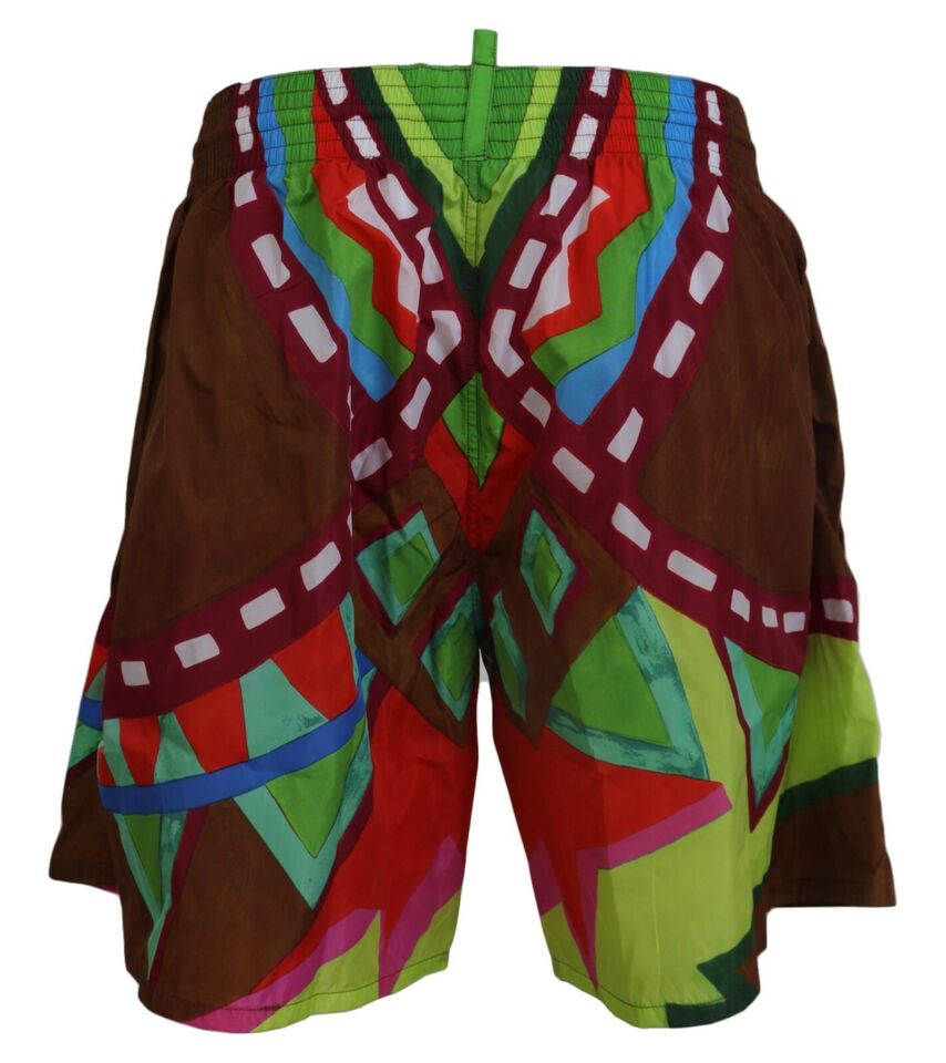  - Multicolor Print Swim Shorts Boxer Style