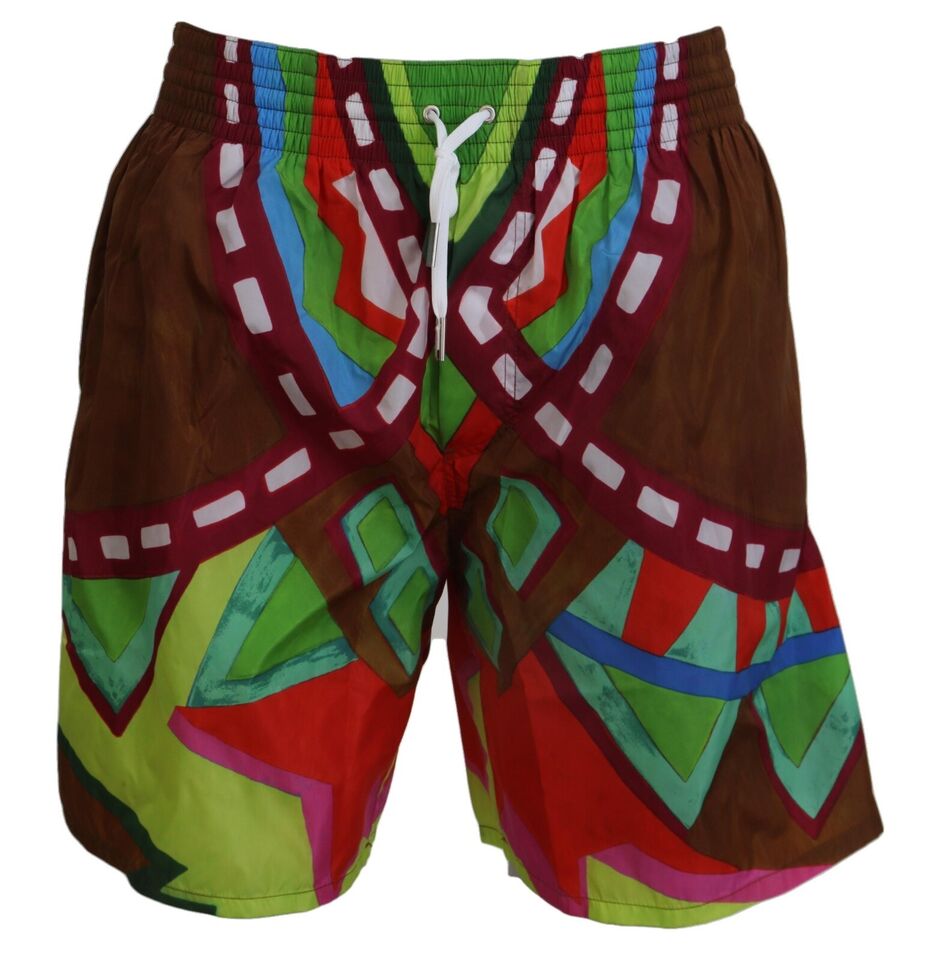  - Multicolor Print Swim Shorts Boxer Style