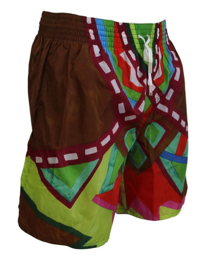  - Multicolor Print Swim Shorts Boxer Style