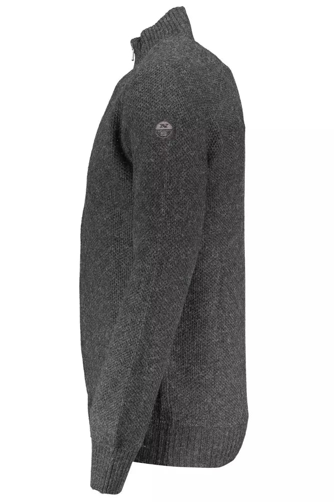 Gray Wool Men Cardigan