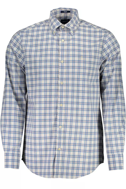  - Blue Cotton Men Shirt