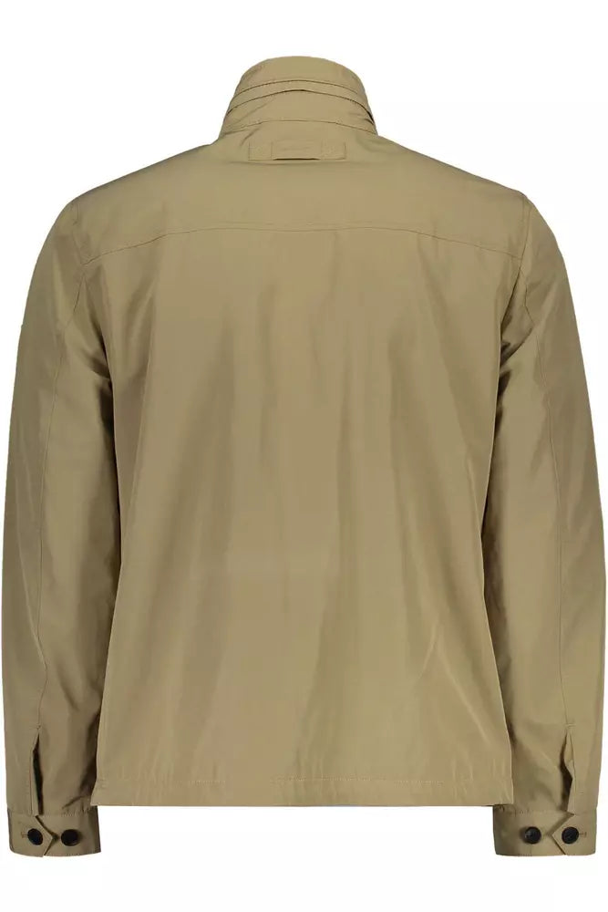  - Beige Polyester Men Jacket