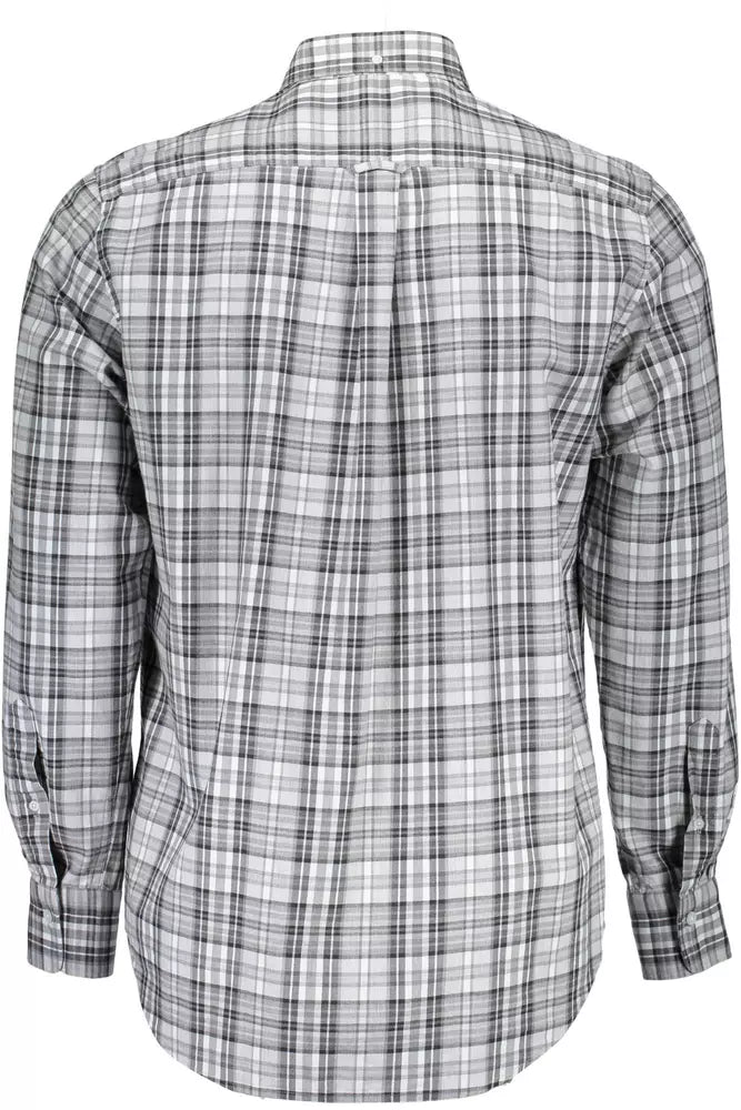  - Gray Cotton Men Shirt