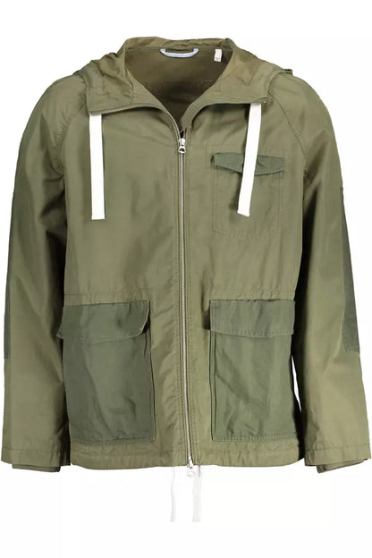  - Green Cotton Men Jacket