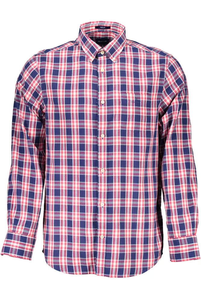  - Blue Cotton Men Shirt