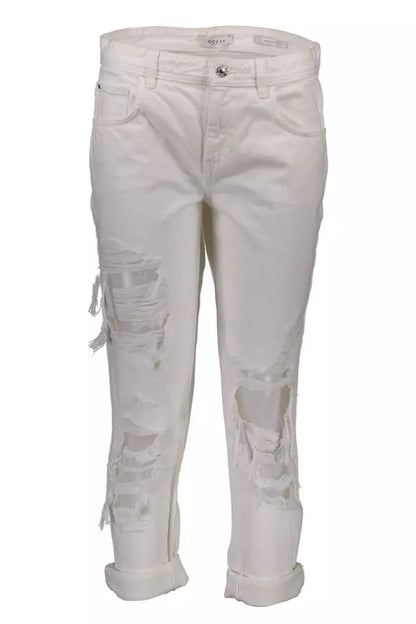  - White Cotton Women Jeans