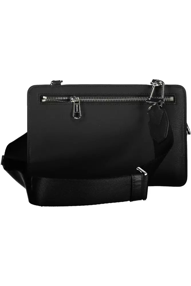 Black Polyester Men Shoulder Bag - The Luxe Alliance