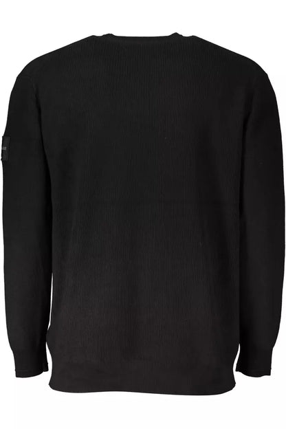 Black Cotton Men Sweater - The Luxe Alliance