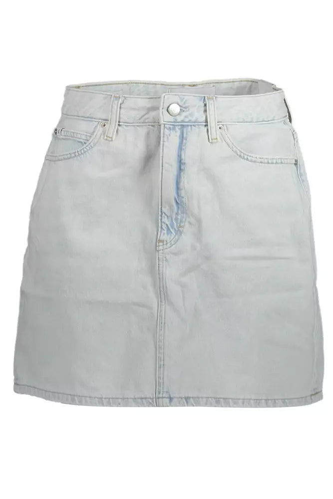 Light Blue Cotton Women Skirt - The Luxe Alliance