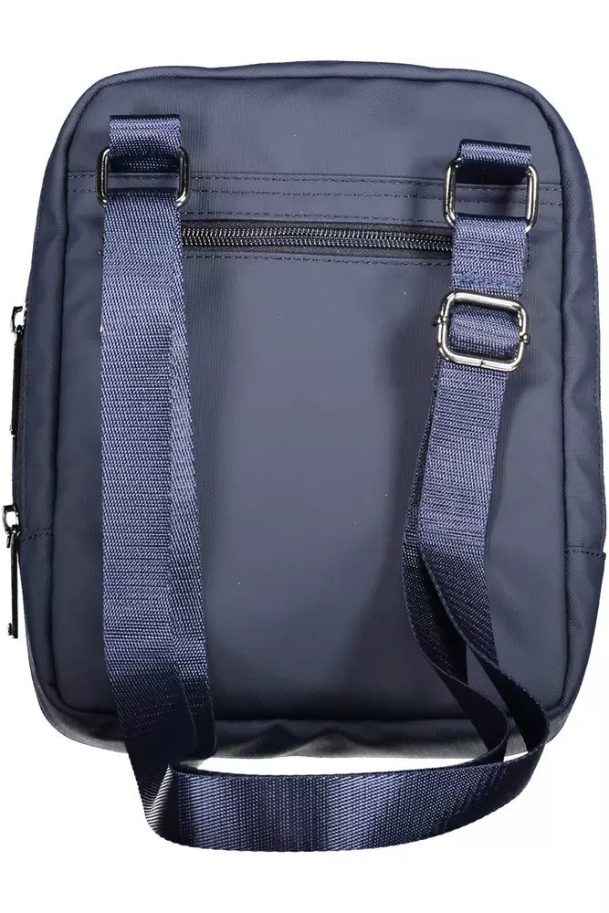 Blue Polyester Men Shoulder Bag