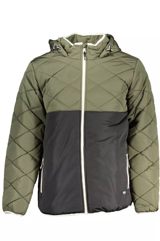  - Green Polyester Men Jacket