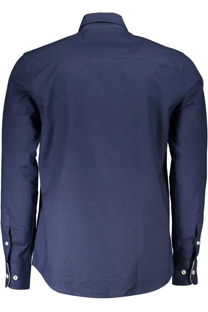  - Blue Cotton Men Shirt