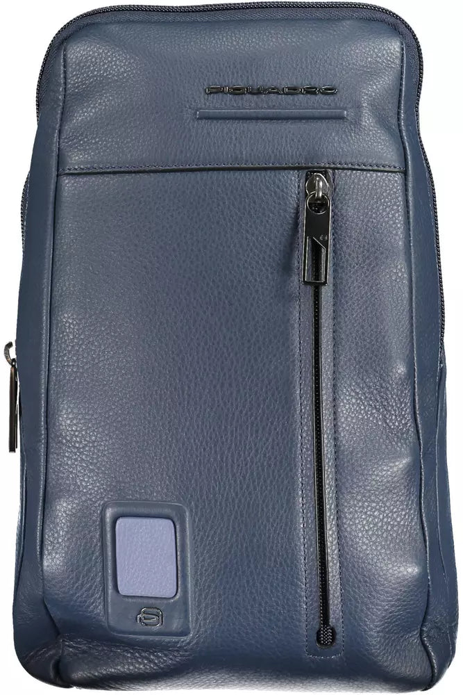  - Blue Leather Men Shoulder Bag