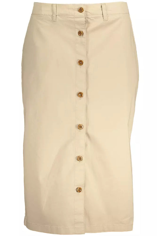  - Beige Cotton Women Skirt