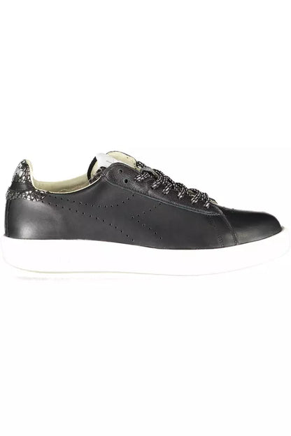  - Black Leather Women Sneaker