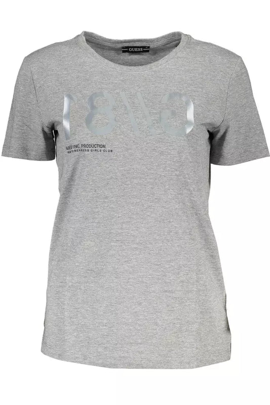  - Gray Cotton Women T-Shirt