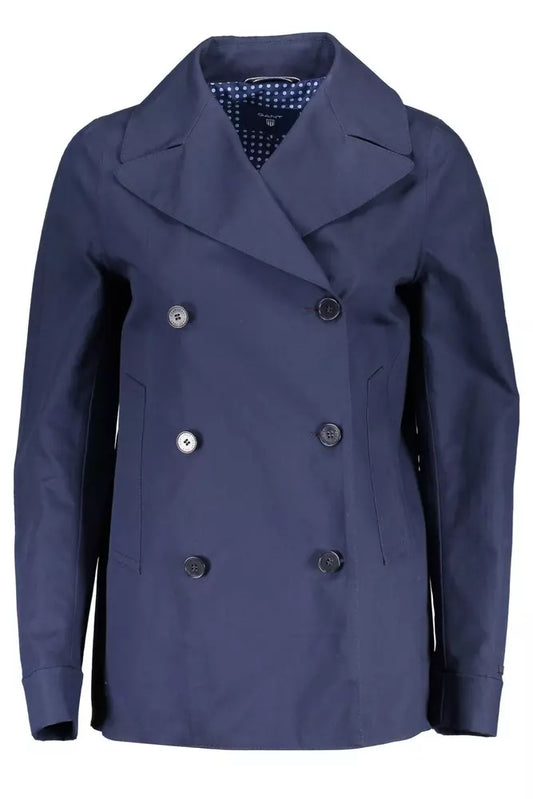  - Blue Cotton Women Jacket