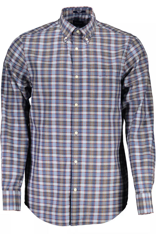  - Blue Cotton Men Shirt