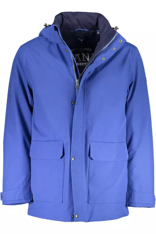  - Blue Cotton Men Jacket