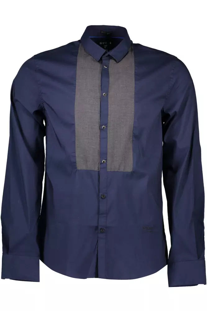  - Blue Cotton Men Shirt