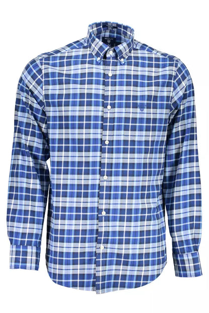  - Blue Cotton Men Shirt