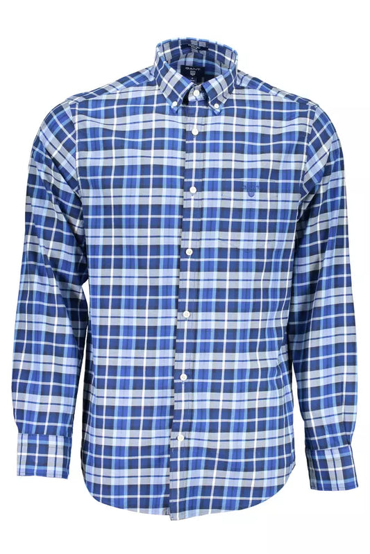  - Blue Cotton Men Shirt