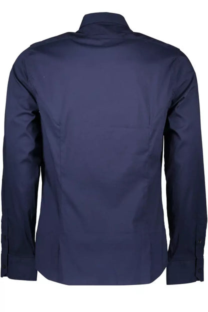  - Blue Cotton Men Shirt