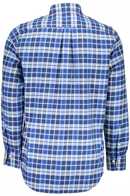  - Blue Cotton Men Shirt