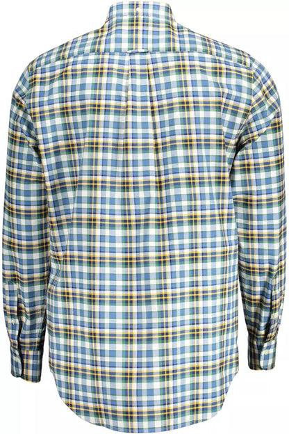  - Blue Cotton Mens Shirt