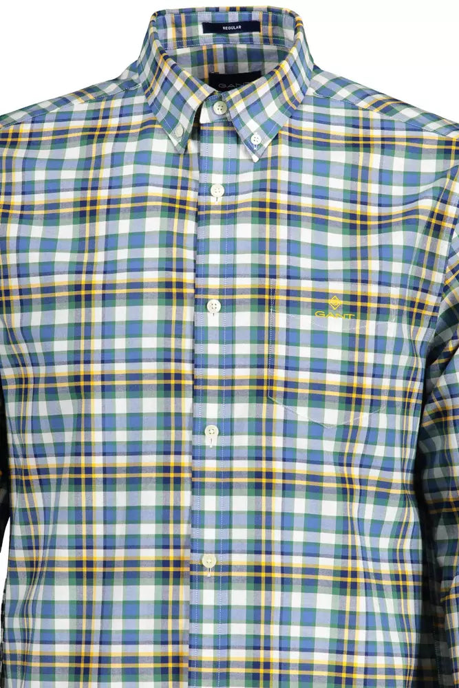  - Blue Cotton Mens Shirt