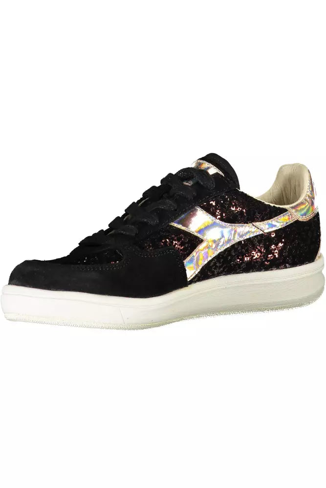  - Black Leather Women Sneaker