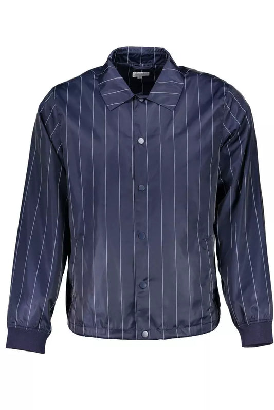  - Blue Polyester Men Jacket