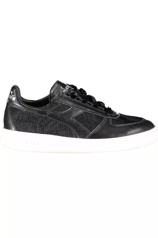  - Black Leather Women Sneaker