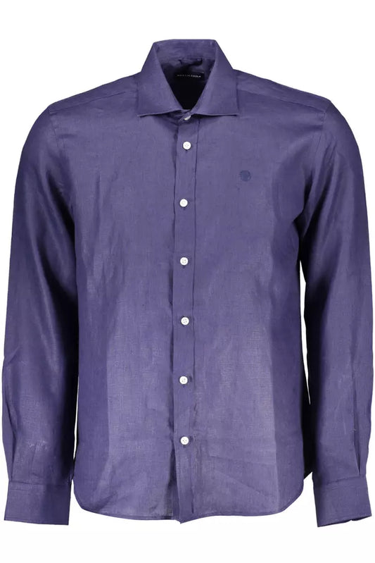 Blue Linen Men Shirt