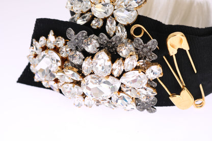  - Elegant Black Crystal Headband Diadem