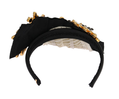  - Elegant Black Crystal Headband Diadem