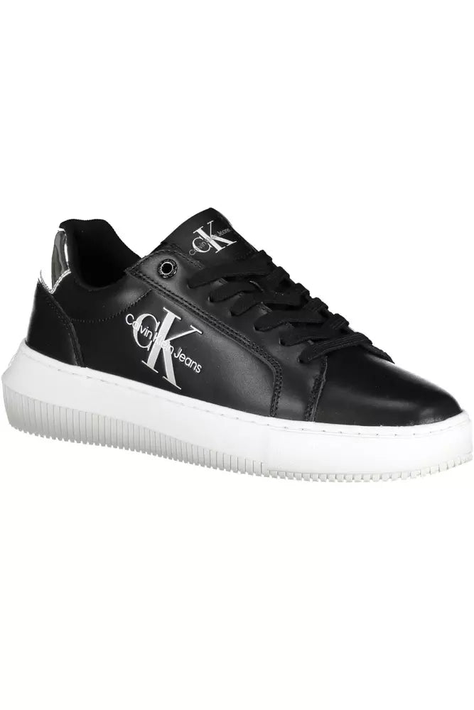 Black Leather Women Sneaker