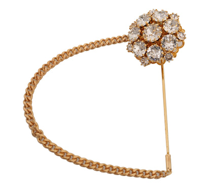  - Exquisite Crystal-Embellished Gold Brooch