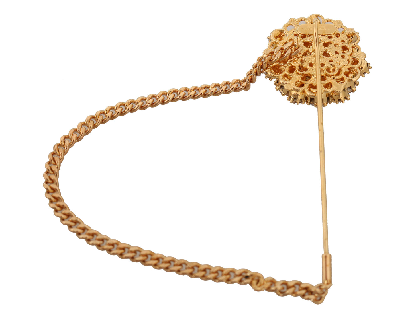  - Exquisite Crystal-Embellished Gold Brooch