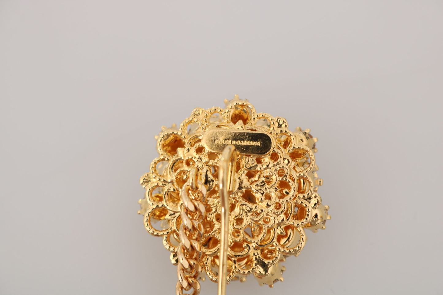  - Exquisite Crystal-Embellished Gold Brooch