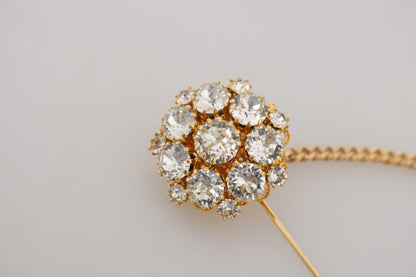  - Exquisite Crystal-Embellished Gold Brooch