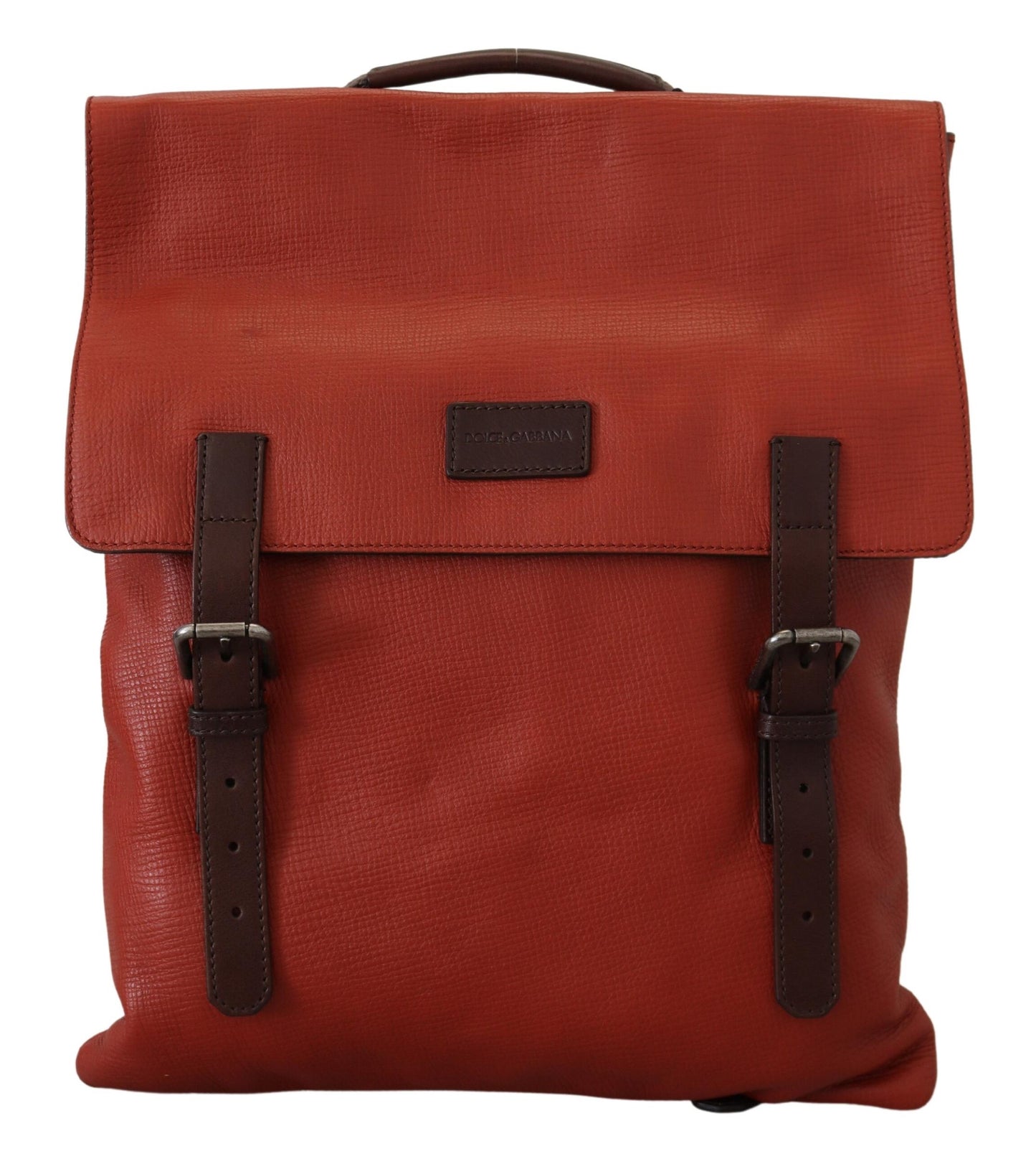  - Elegant Calfskin Leather Backpack in Orange