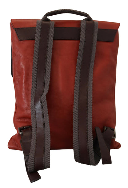  - Elegant Calfskin Leather Backpack in Orange