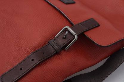  - Elegant Calfskin Leather Backpack in Orange