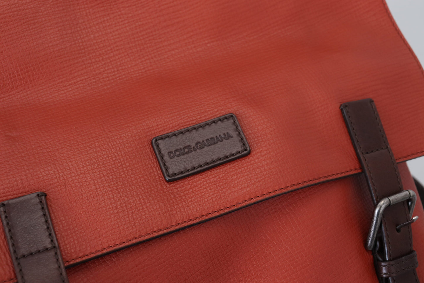  - Elegant Calfskin Leather Backpack in Orange