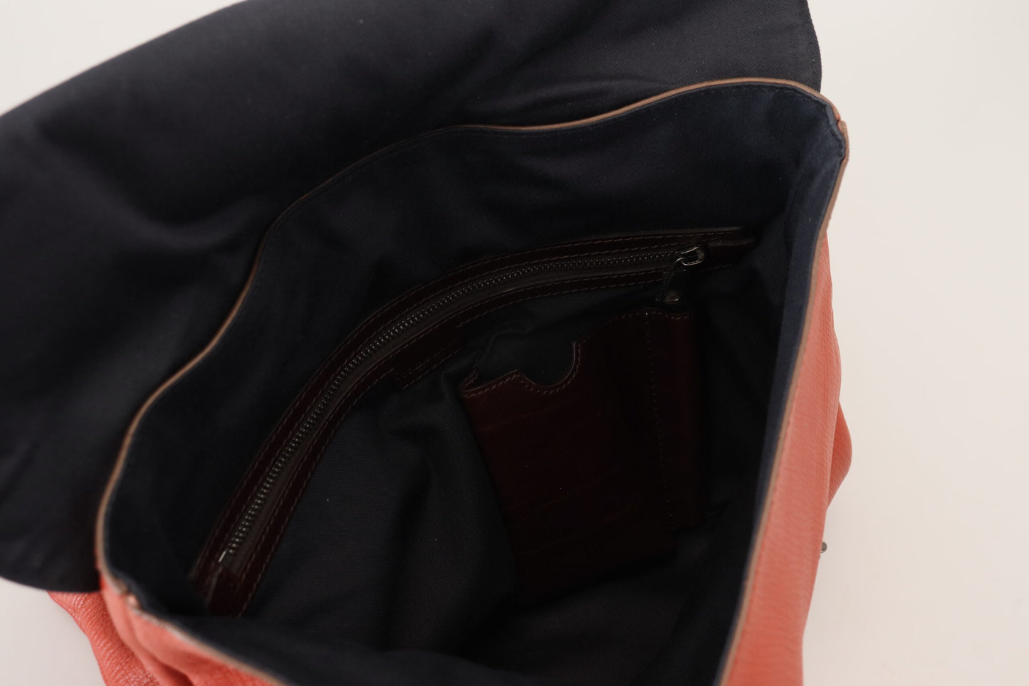  - Elegant Calfskin Leather Backpack in Orange