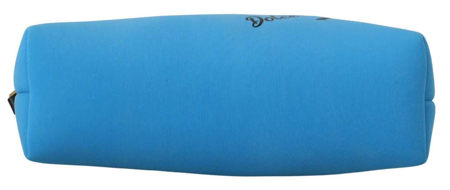  - Elegant Blue Polyamide Pouch Bag