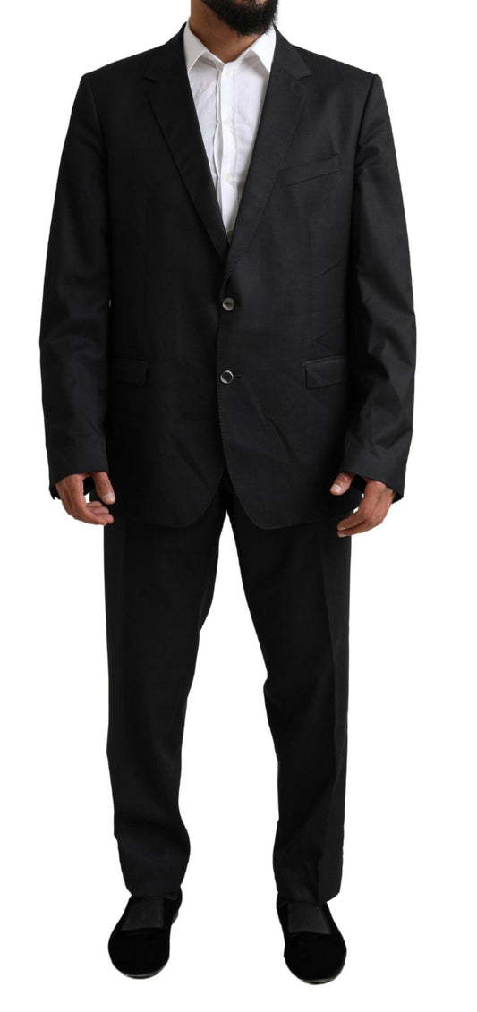  - Elegant Black Virgin Wool Martini Suit